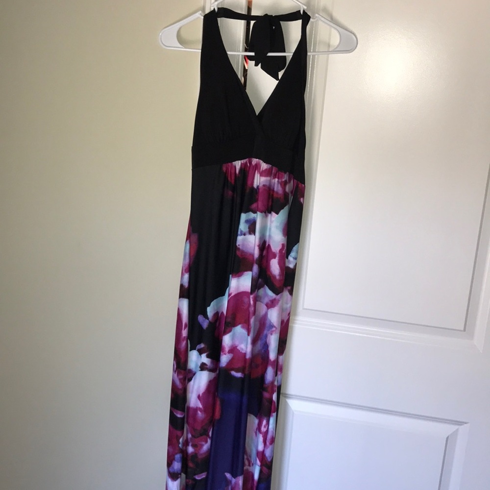 Floral tie open back dress